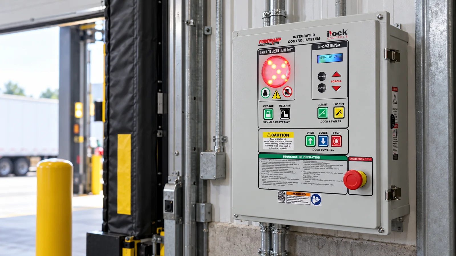 Tablero de control y seguridad para equipo industrial de andén